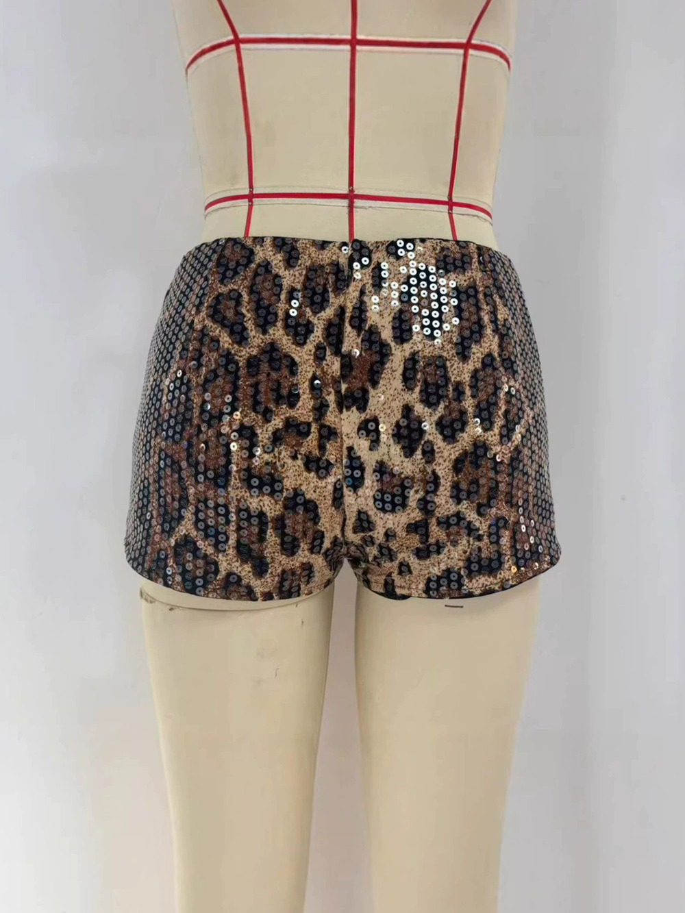 Zara Spring Low Rise Sequin Color Block Leopard Print Shorts